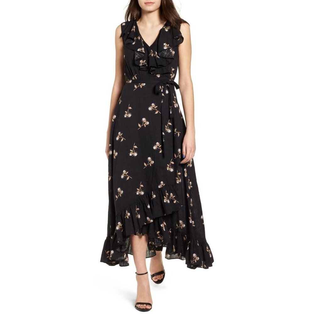 BP Nordstrom Ruffle Wrap Maxi Dress Women's Size S